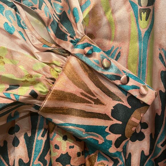 Dea Kudibal Maxine Silk Blouse L | Palazzo Eucalyptus Print, NWT $349 - Picture 3 of 10